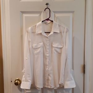 Silky White Button Down